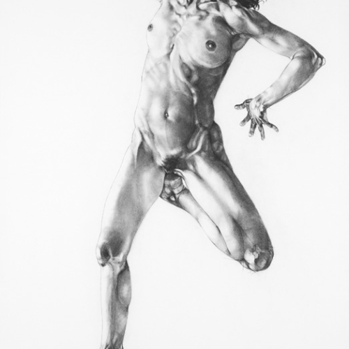 chute_1_body_drawing_in_black_stone_on_144_by_104_cm_paper_by_author_Sophie_Rambert