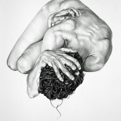 chute_10_body_drawing_in_black_stone_on_92_by_73_cm_paper_by_author_Sophie_Rambert