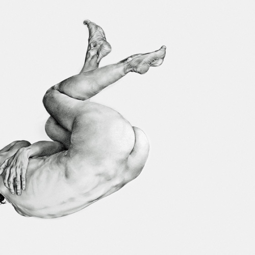 chute_12_body_drawing_in_black_stone_on_95_by_134_cm_paper_by_author_Sophie_Rambert