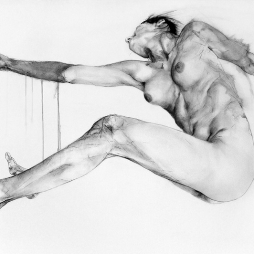 chute_2_body_drawing_in_black_stone_on_104_by_144_cm_paper_by_author_Sophie_Rambert