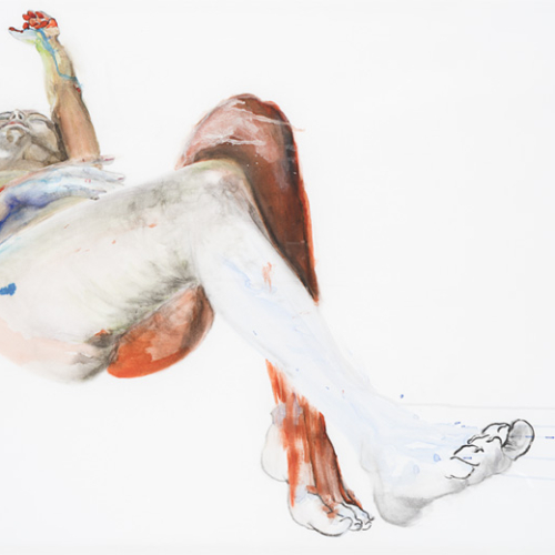 chute_3_body_drawing_inks_on_104_by_144_cm_paper_by_author_Sophie_Rambert