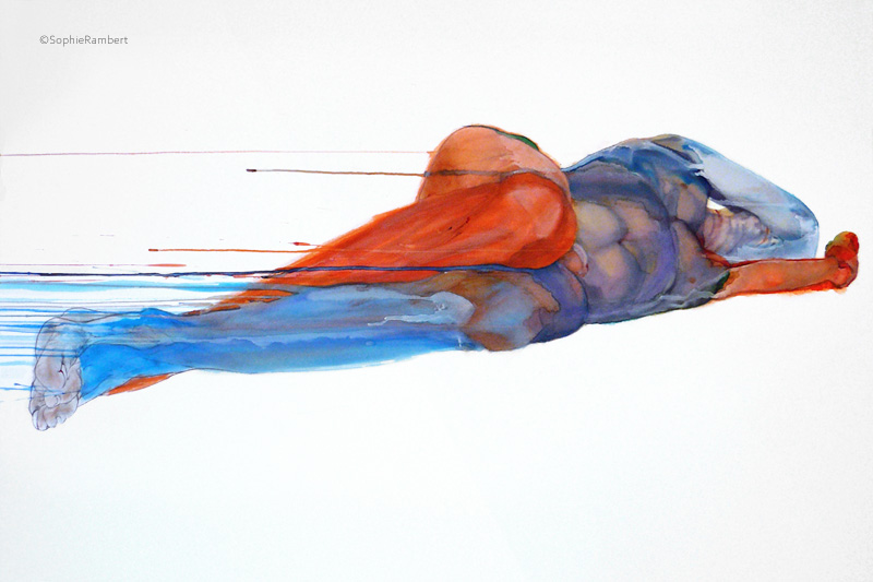 chute_4_body_inks_on_104_by_144_cm_paper_by_author_Sophie_Rambert