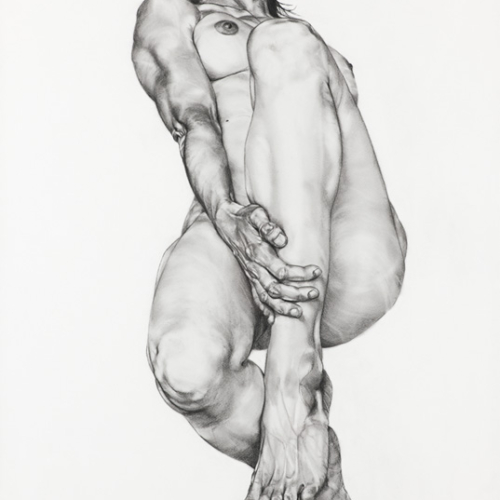 chute_9_body_drawing_in_black_stone_on_124_by_90_cm_paper_by_author_Sophie_Rambert