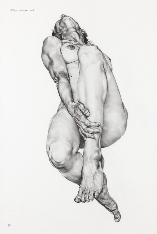 chute_9_body_drawing_in_black_stone_on_124_by_90_cm_paper_by_author_Sophie_Rambert