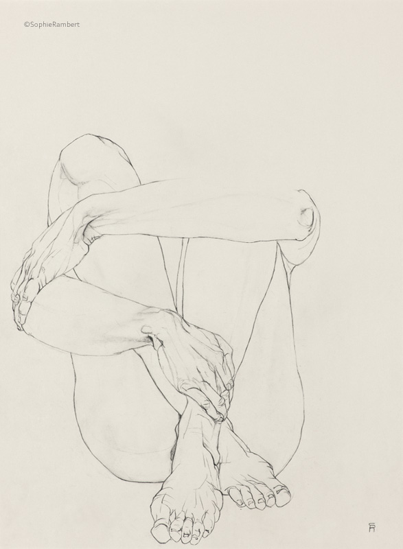 melancolie_1_body_drawing_in_black_stone_on_95_by_65_cm_paper_by_author_Sophie_Rambert