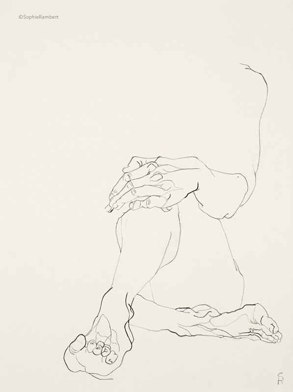 melancolie_10_body_drawing_in_black_stone_on_83_by_68_cm_paper_by_author_Sophie_Rambert
