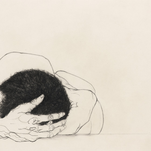 melancolie_2_body_drawing_in_black_stone_on_68_by_89_cm_paper_by_author_Sophie_Rambert