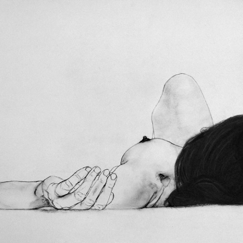 melancolie_8_body_drawing_in_black_stone_on_64_by_91_cm_paper_by_author_Sophie_Rambert