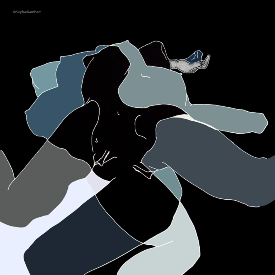 melee_1_body_mixed_media_on_13_by_13_cm_paper_by_author_Sophie_Rambert